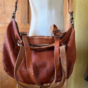 Campomaggi Woven Leather Crossbody Bag - Rust